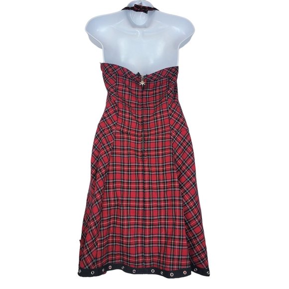 TRIPP NYC Y2K Red Plaid Halter Women's Dress Size Medium - Picture 3 of 9
